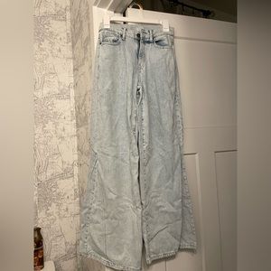 High waisted wide leg jeans